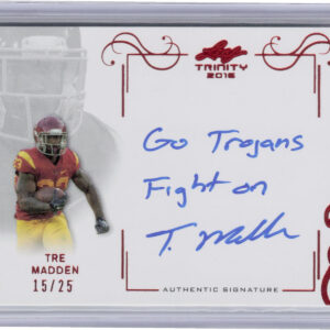 2016 Leaf Trinity Tre Madden AU SN25 #A-TM1 Trojans Signatures Red