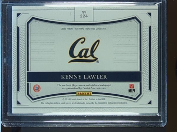 2016 NT Collegiate Kenny Lawler AUTO /99 JSY #224 Bears - Image 3