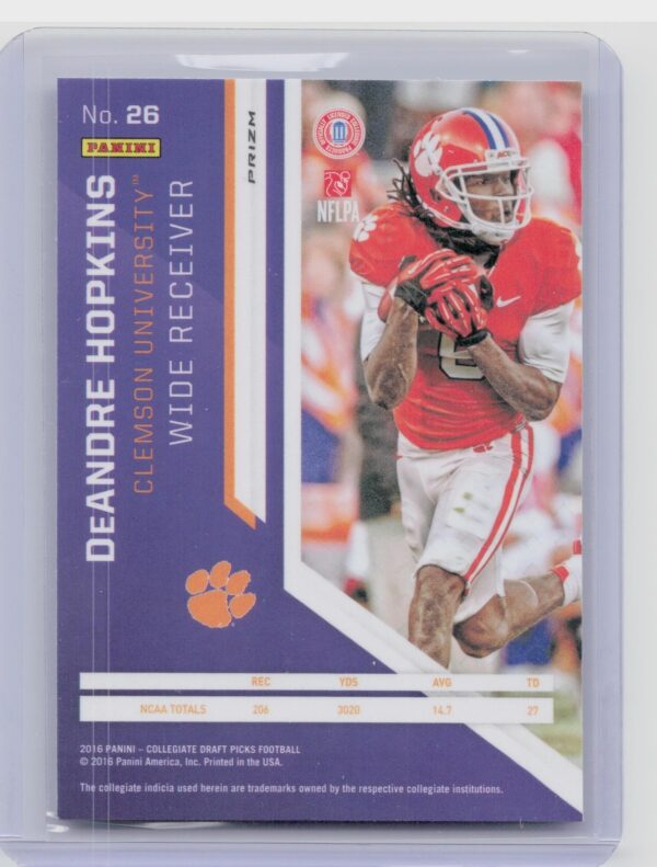 2016 Prizm Collegiate Draft Picks DeAndre Hopkins Prizms #26 Tigers - Image 3