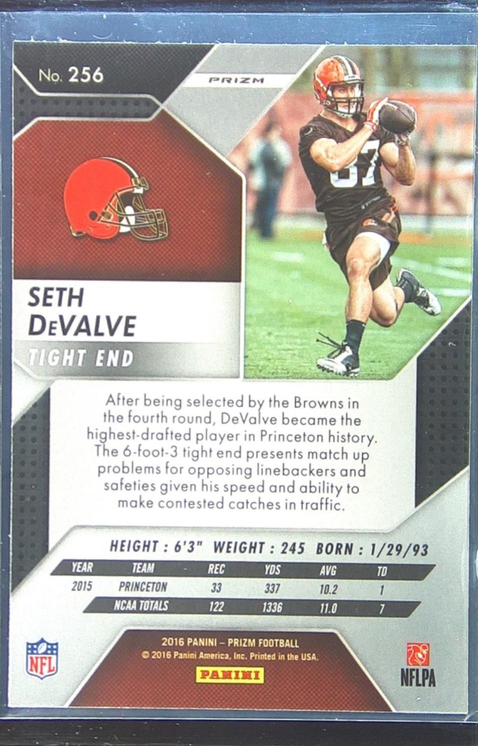 2016 Prizm Seth DeValve Prizm RC #256 Browns - Image 3