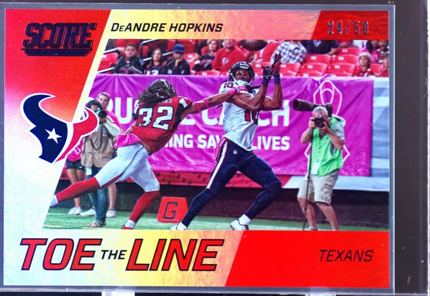 2016 Score DeAndre Hopkins /50 #3 Texans Toe the Line Red