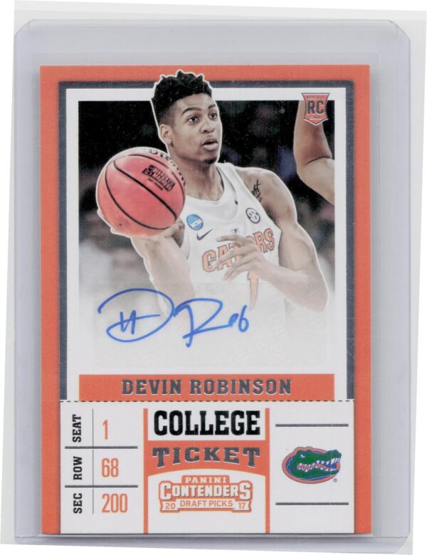 2017-18 Panini Contenders Draft Picks Devin Robinson AU #89 Gators College Ticke