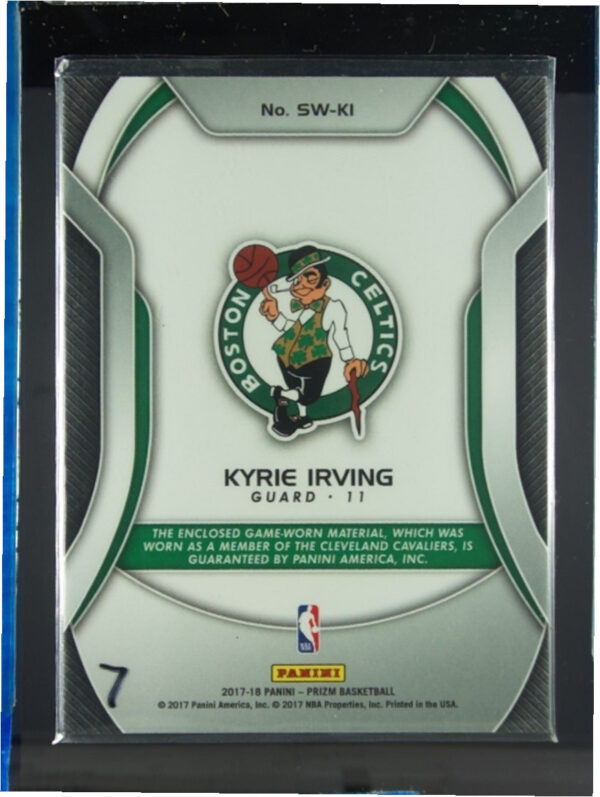 2017-18 Panini Prizm Kyrie Irving MEM #SW-KI Celtics Sensational Swatches - Image 3