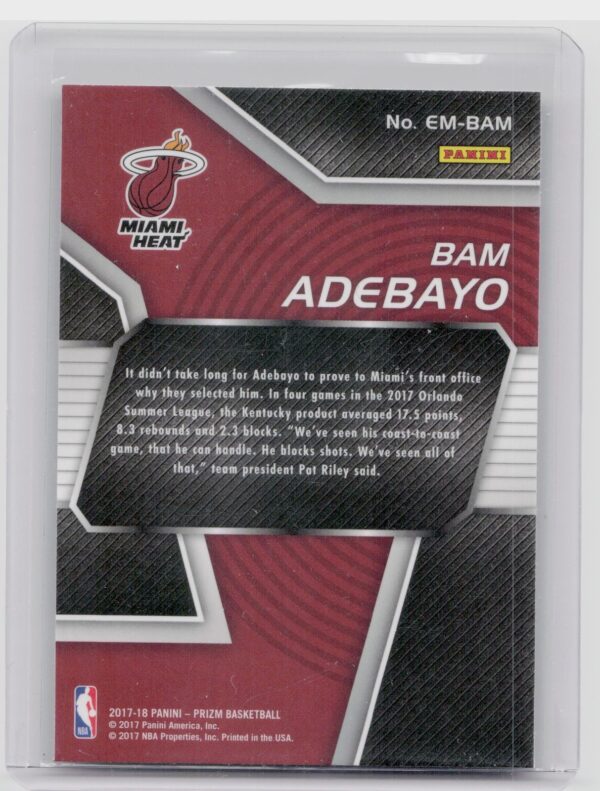 2017-18 Prizm Bam Adebayo #EM-BAM Emergent Heat - Image 3