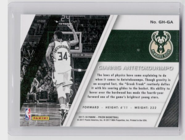 2017-18 Prizm Giannis Antetokounmpo #GH-GA Bucks Get Hyped! - Image 3