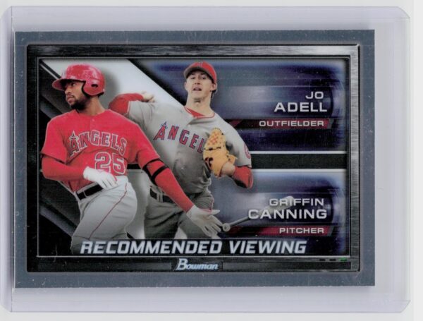 2017 Bowman Draft Jo Adell / Griffin Canning /5 #RV-LAA Angels Recommended View