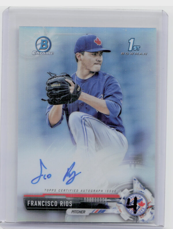 2017 Bowman Francisco Rios AU SN499 #CPA-FR Jays Chrome Prospect Autographs Refr