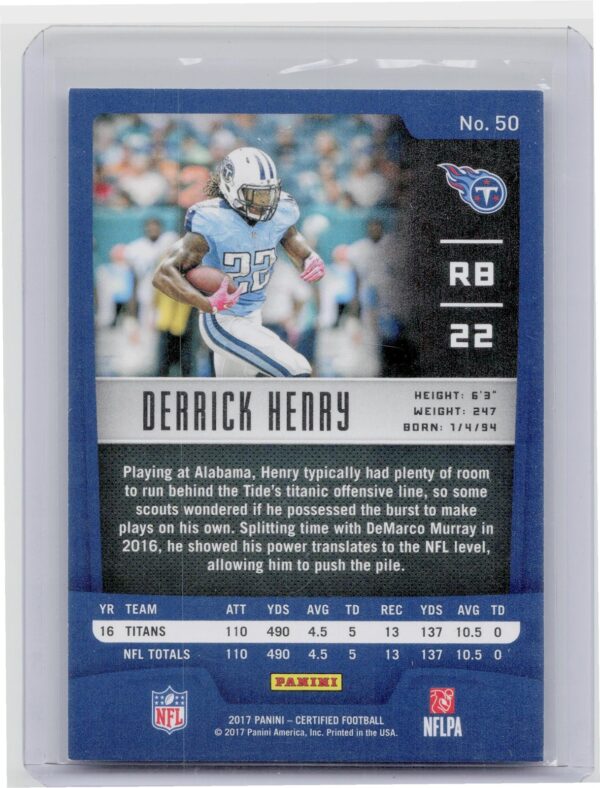 2017 Certified Derrick Henry Mirror /499 #50 Titans - Image 3