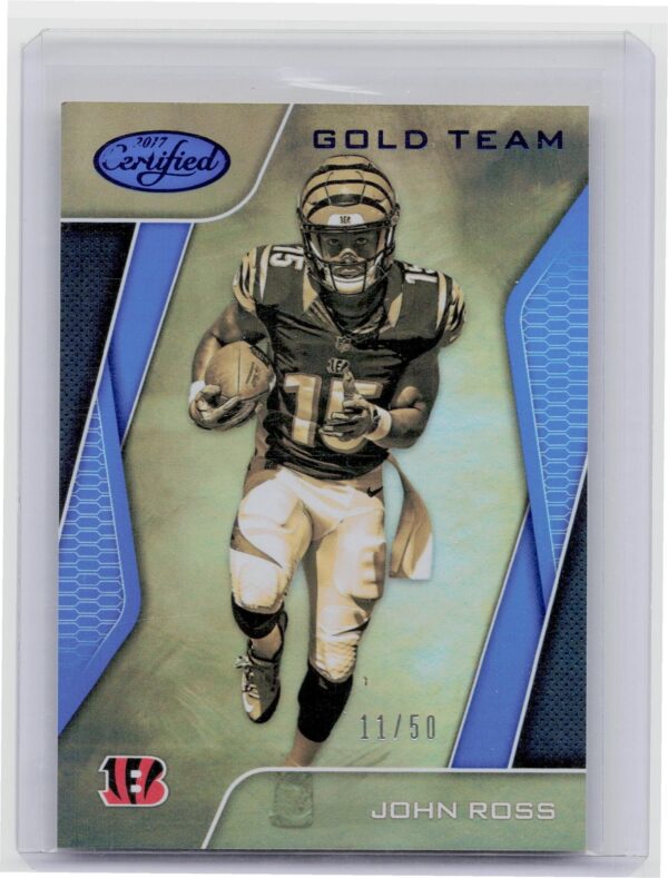 2017 Certified John Ross III /50 #GT-JR Bengals Gold Team Mirror Blue