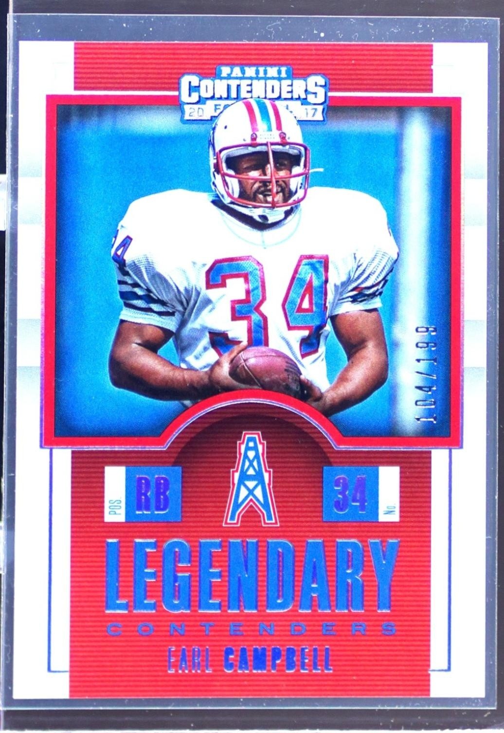 2017 Contenders Earl Campbell /199 #LC-10 Oilers Legendary Contenders Silver