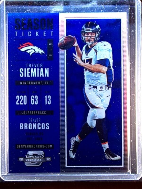 2017 Contenders Optic Trevor Siemian Blue /99 #56 Broncos
