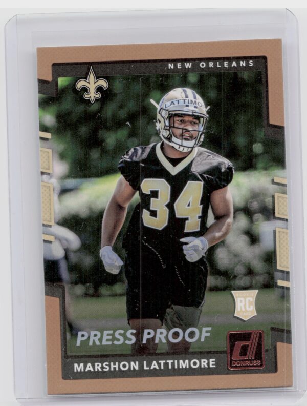 2017 Donruss Marshon Lattimore Press Proof Bronze #386 Saints