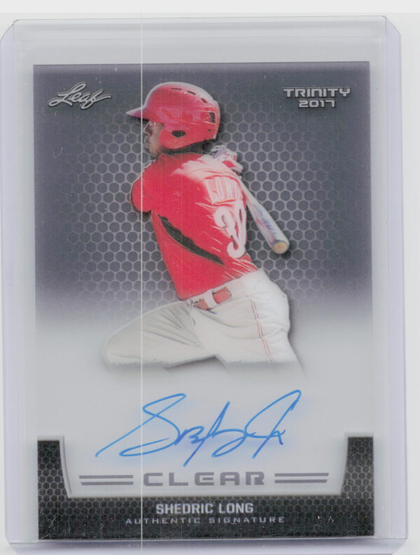 2017 Leaf Trinity Shedric Long AU #CA-SL1 Reds Clear Autographs Gray