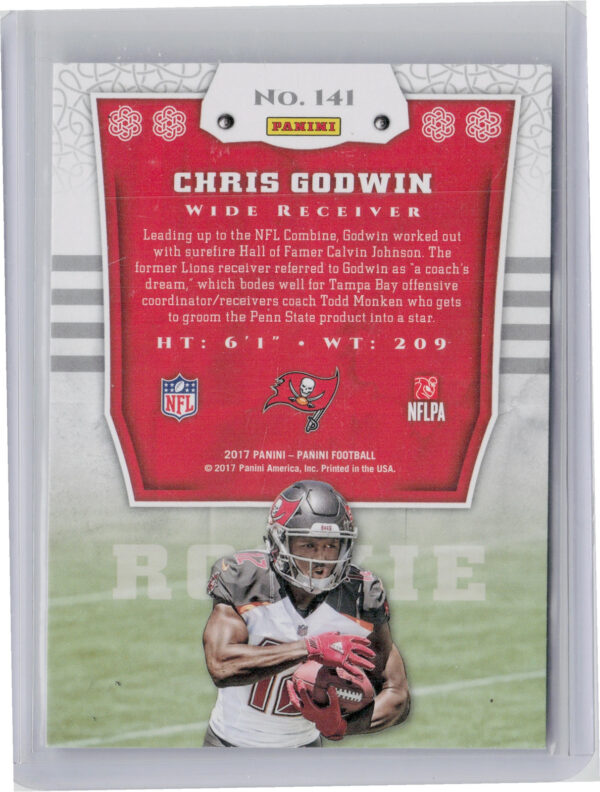 2017 Panini Chris Godwin RC #141 Buccaneers - Image 3