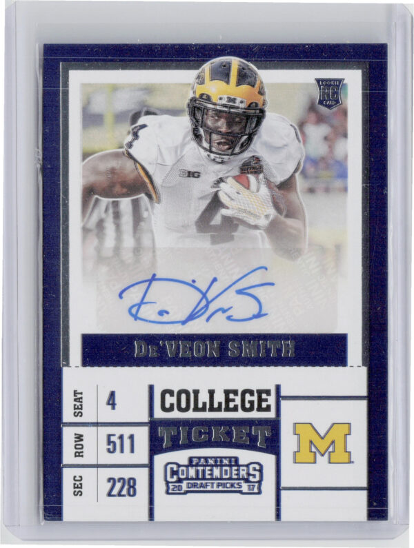 2017 Panini Contenders Draft Picks De'Veon Smith AU #166 Wolverines