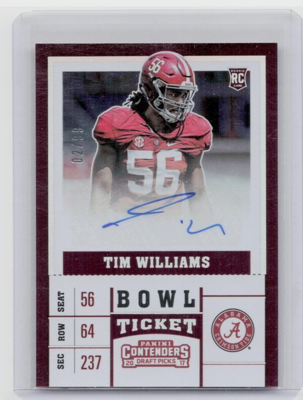 2017 Panini Contenders Draft Picks Tim Williams Bowl Ticket AU SN99 #184 Tide