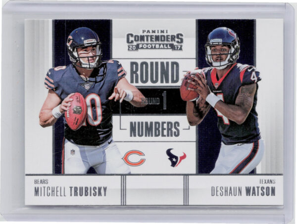 2017 Panini Contenders Mitchell Trubisky / Deshaun Watson #RN-1 Texans Round Num