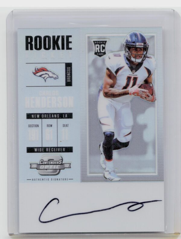 2017 Panini Contenders Optic Carlos Henderson AU RC #132 Broncos