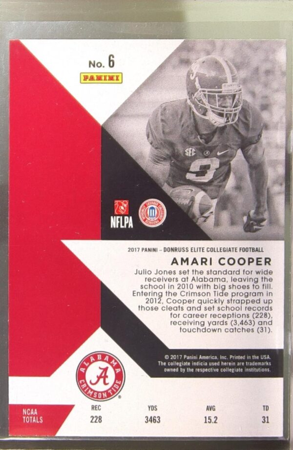 2017 Panini Elite Draft Picks Amari Cooper #6 Tide - Image 3