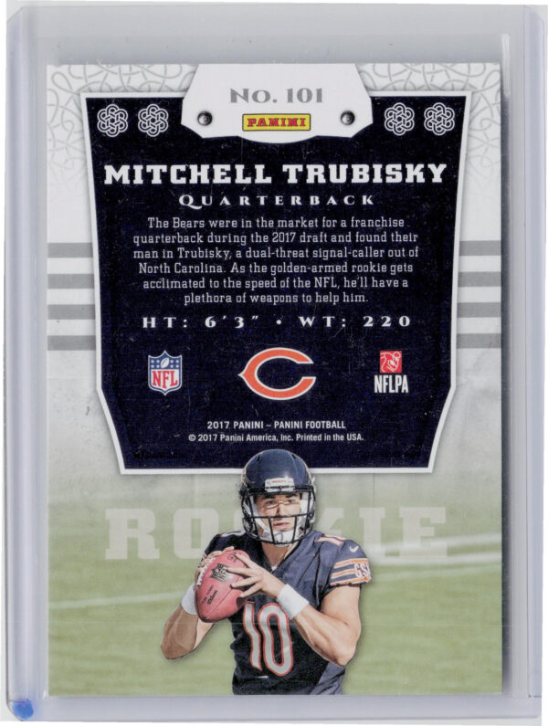 2017 Panini Mitchell Trubisky RC #101 Bears - Image 3
