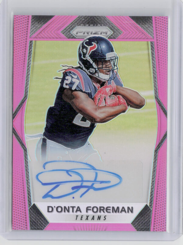 2017 Panini Prizm D'Onta Foreman AU #RA-DF Texans Rookie Autographs Prizm Pink