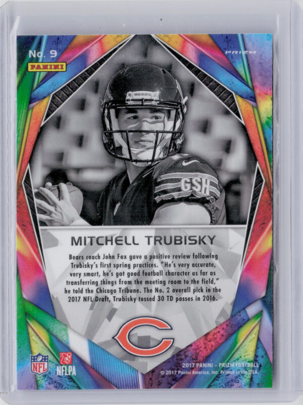 2017 Panini Prizm Mitchell Trubisky #9 Bears Illumination Prizm - Image 3