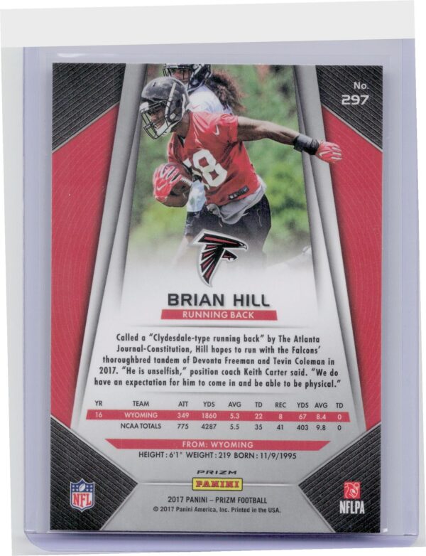 2017 Prizm Brian Hill Prizm #297 Falcons - Image 3