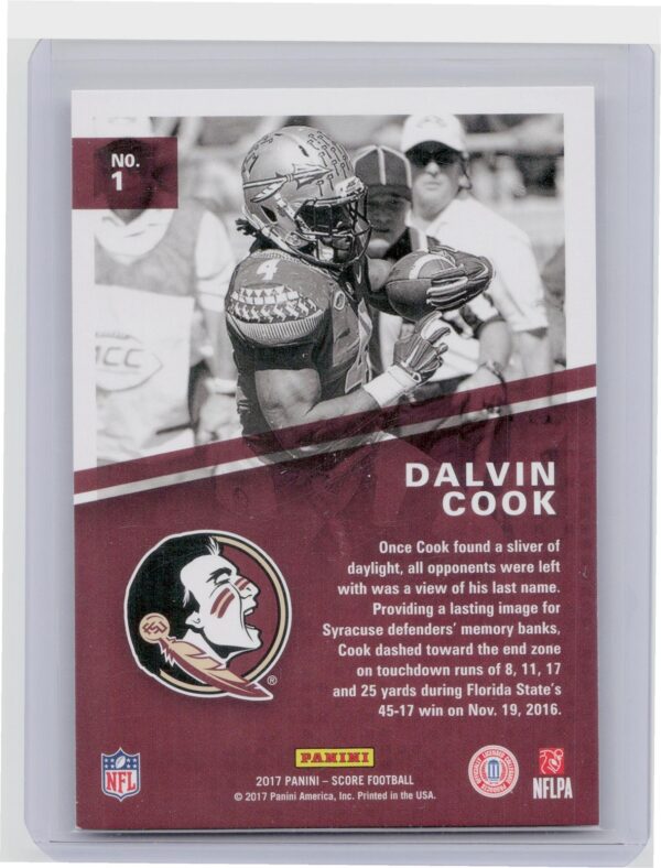 2017 Score Dalvin Cook #1 Seminoles Hype - Image 3