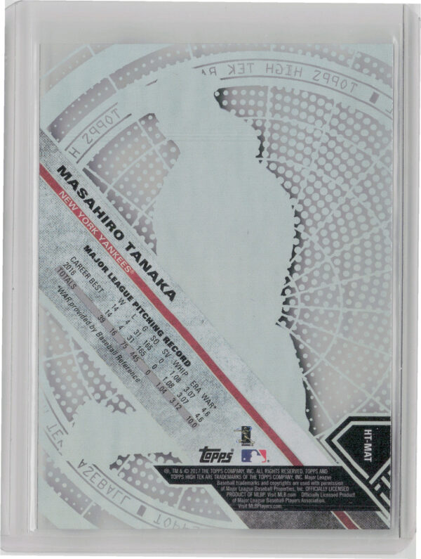 2017 Topps High Tek Masahiro Tanaka #HT-MAT Yankees - Image 3