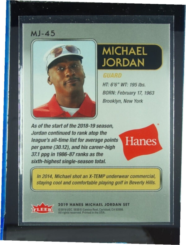 2018-19 Fleer Hanes Michael Jordan 30th Anniversary Michael Jordan Red Foil #MJ- - Image 3