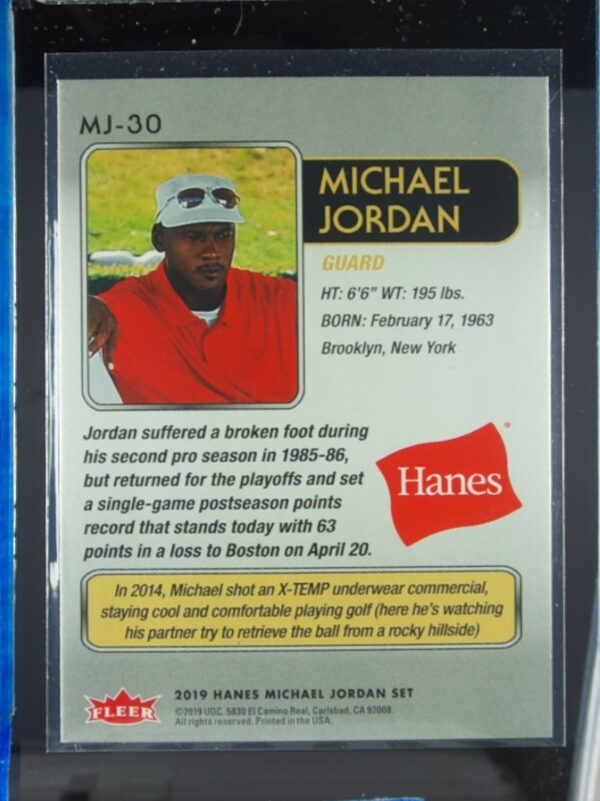 2018-19 Fleer Hanes Michael Jordan 30th Anniversary Michael Jordan Red Foil #MJ- - Image 3