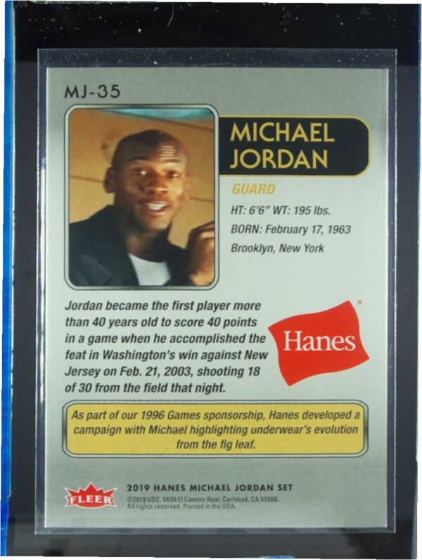 2018-19 Fleer Hanes Michael Jordan 30th Anniversary Michael Jordan Red Foil #MJ- - Image 3