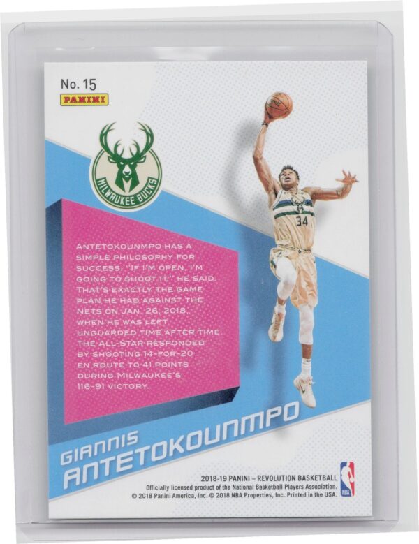 2018-19 Panini Revolution Giannis Antetokounmpo #15 Bucks Shock Wave - Image 3