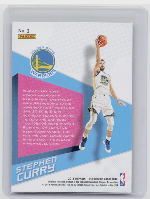 2018-19 Panini Revolution Stephen Curry #3 Warriors Shock Wave Impact - Image 3