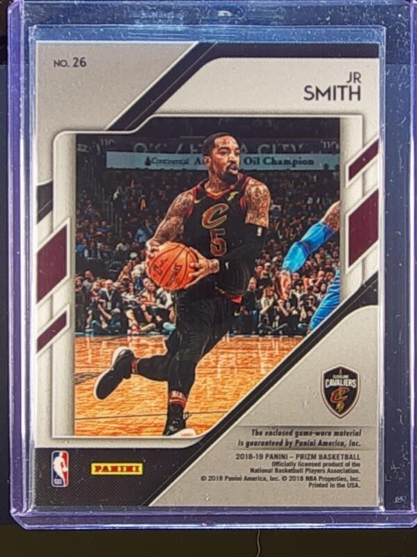 2018-19 Prizm Jr Smith JSY #26 Cavaliers Sensational Swatches - Image 3