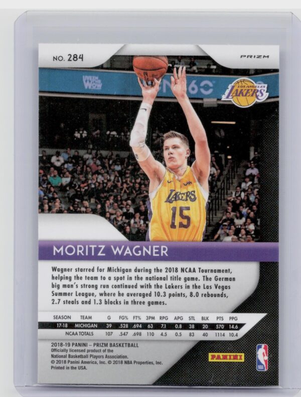 2018-19 Prizm Moritz Wagner Prizms Silver #284 Lakers - Image 3
