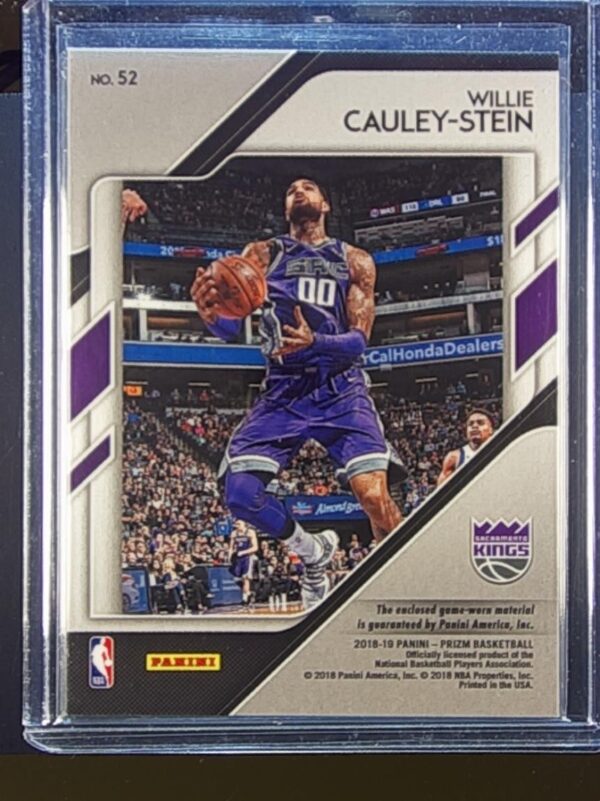 2018-19 Prizm Willie Cauley-Stein JSY #52 Kings Sensational Swatches - Image 3