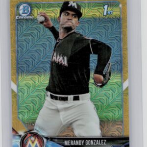 2018 Bowman Merandy Gonzalez /50 #BCP70 Marlins Prospects Mojo Refractor Gold