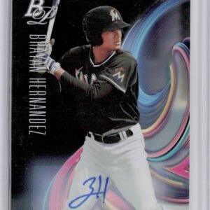 2018 Bowman Platinum Brayan Hernandez AU #TOP-73 Marlins Top Prospects Autograph