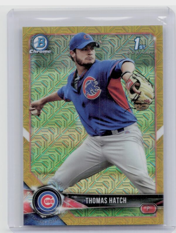 2018 Bowman Thomas Hatch /50 #BCP12 Cubs Chrome Prospects Mojo Refractor Gold