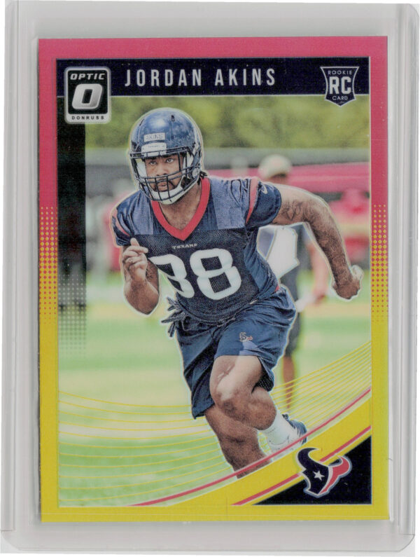 2018 Donruss Optic Jordan Akins Red and Yellow #141 Texans
