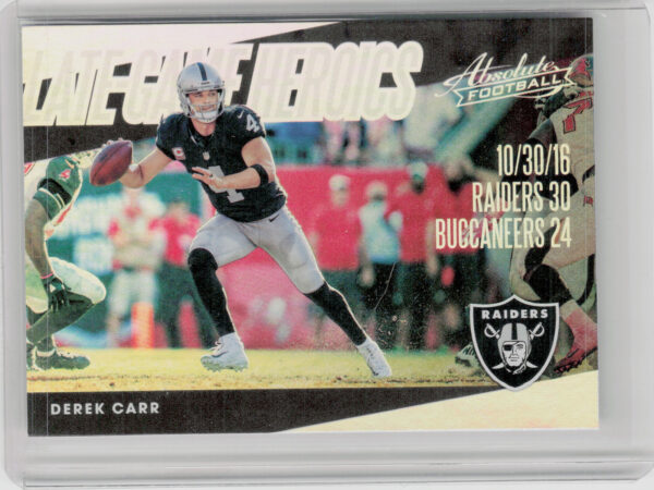 2018 Panini Absolute Derek Carr #LGH-DC Raiders Late Game Heroics