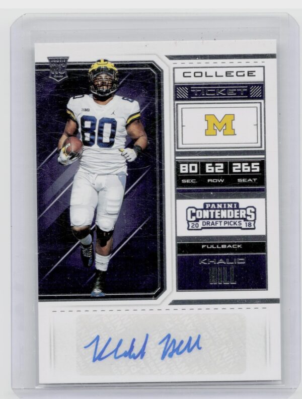 2018 Panini Contenders Draft Picks Khalid Hill AU #203 Wolverines