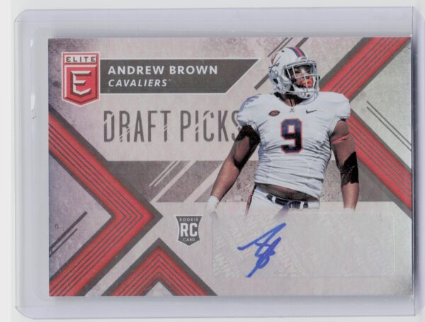 2018 Panini Elite Draft Picks Andrew Brown AU #161 Cavaliers Draft Picks Autogra