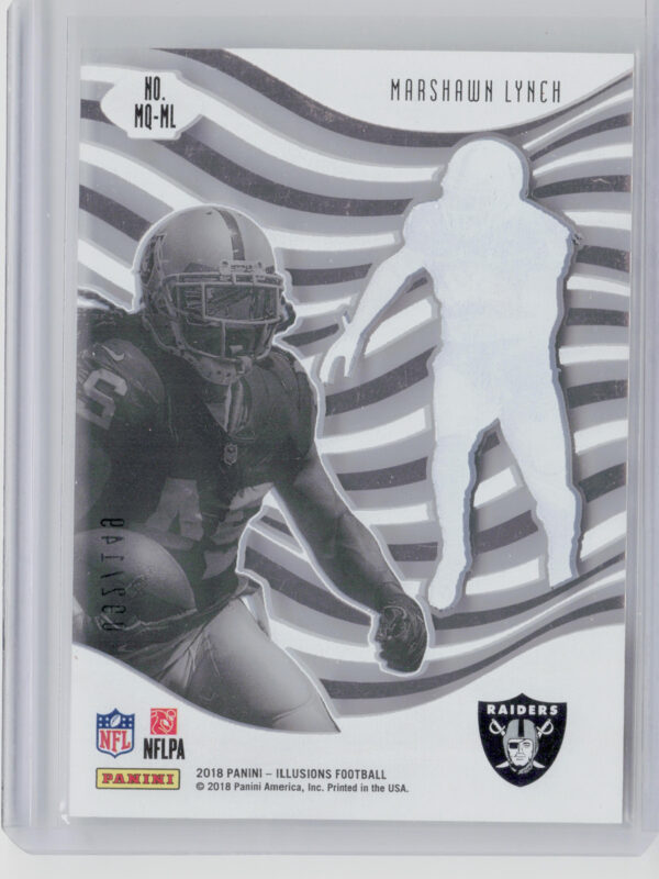 2018 Panini Illusions Marshawn Lynch SN149 #MQ-ML Raiders Mystique Blue - Image 3
