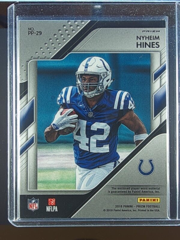 2018 Prizm Nyheim Hines JSY #PP-29 Colts Prizm Premier Jerseys - Image 3