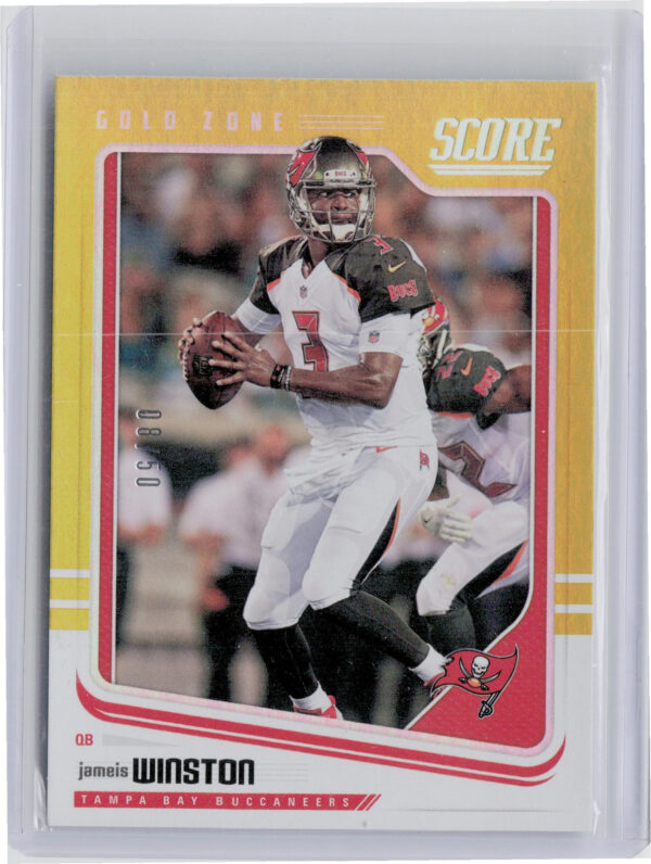 2018 Score Jameis Winston Gold Zone SN50 #301 Buccaneers