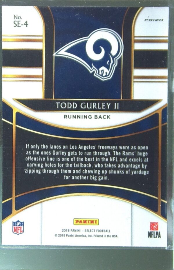 2018 Select Todd Gurley II #SE-4 Rams Sensations Prizm - Image 3