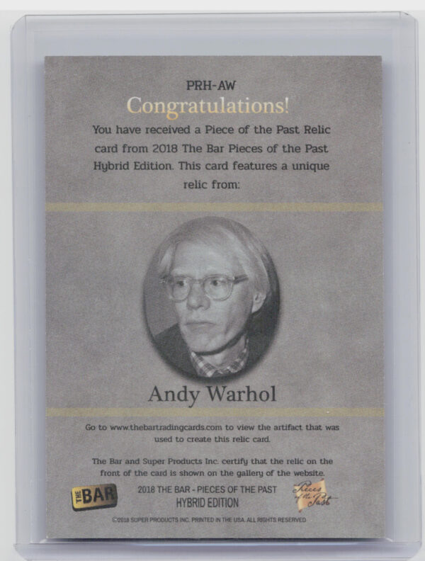 2018 The Bar Pieces of the Past Hybrid Edition:  Andy Warhol - Image 3