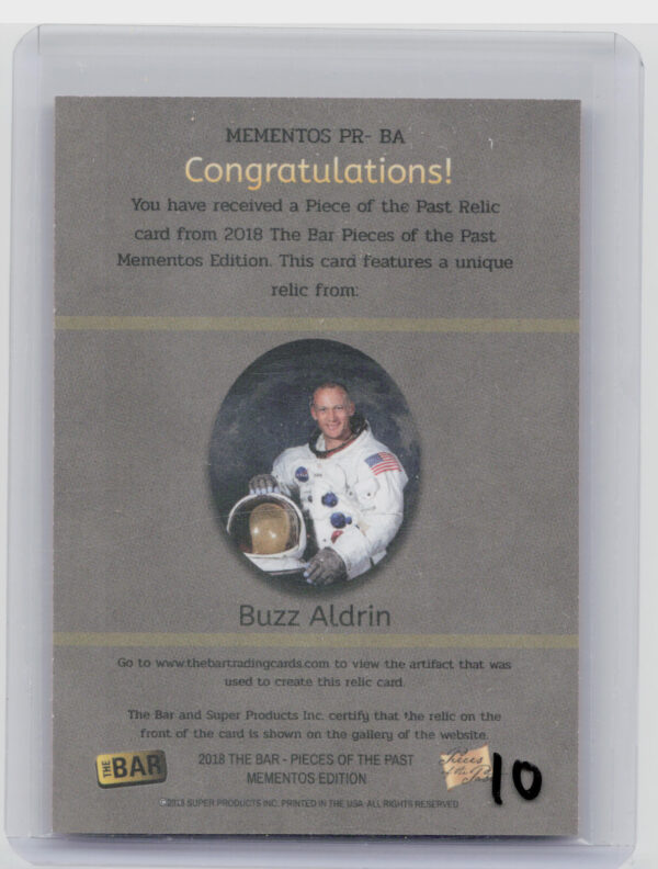 2018 The Bar Pieces of the Past Mementos Edition:  Buzz Aldrin - Image 3